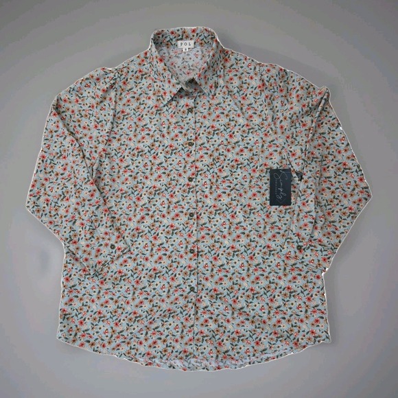 POL Tops - POL Dusty Floral Button down Relaxed Top Size SMALL NEW